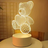 Source Manufacturers Spot Supply LED 3D Night Light Modern Simple Acrylic Material Happy Birthday Gift Bedside Lamp