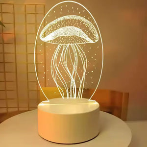 Source Manufacturers Spot Supply LED 3D Night Light Modern Simple Acrylic Material Happy Birthday Gift Bedside Lamp