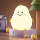 Hot Product Pear LED Night Lights Table Lamp Environmental Protection Silicone Light with 7 Colors Changeable