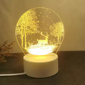 Source Manufacturers Spot Supply LED 3D Night Light Modern Simple Acrylic Material Happy Birthday Gift Bedside Lamp